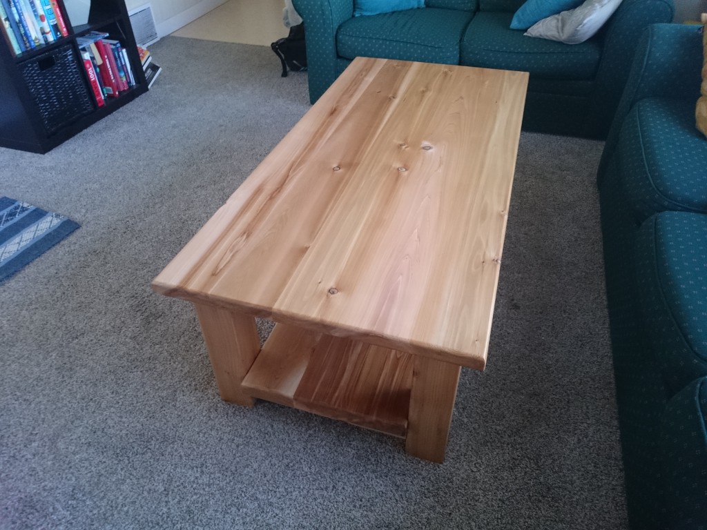 Different angle of finished table.